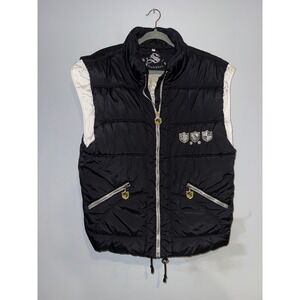 Sportalm Kitzbühel vintage daisy puffer vest in black and white‎
